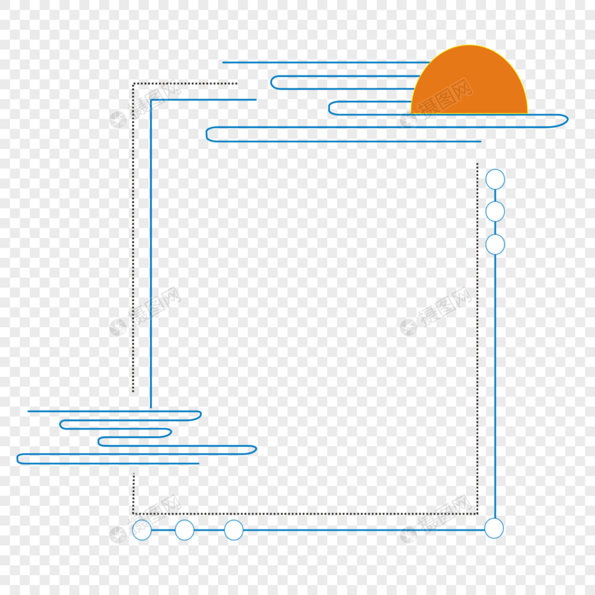 太阳古风边框图片