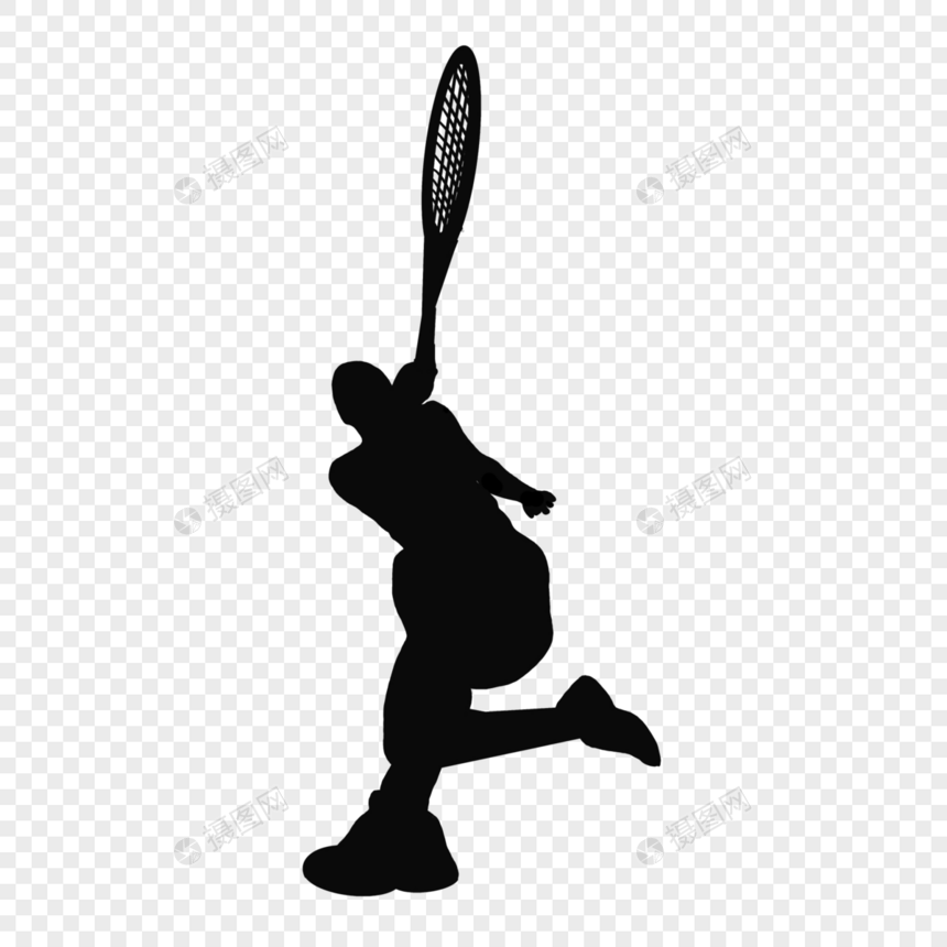 网球运动剪影图片