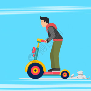 骑三轮车男孩骑脚踏板GIF高清图片