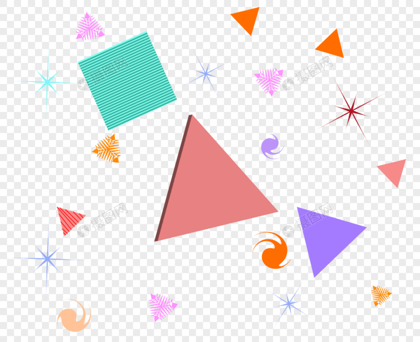 彩色几何多边形交叉设计感网格图片