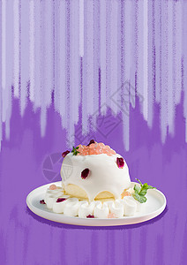 树莓蛋糕美食背景设计图片