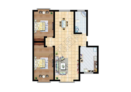 CAD设计图两室一厅设计图设计图片