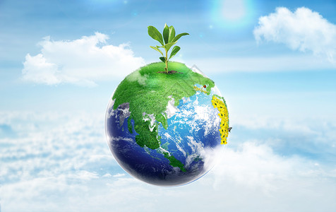 地球上绿植保护环境设计图片