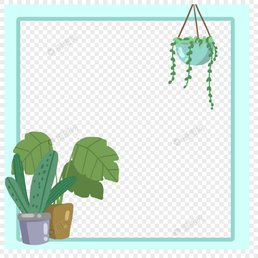 手绘植物装饰边框图片