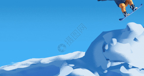 激情设计冬季滑雪GIF高清图片