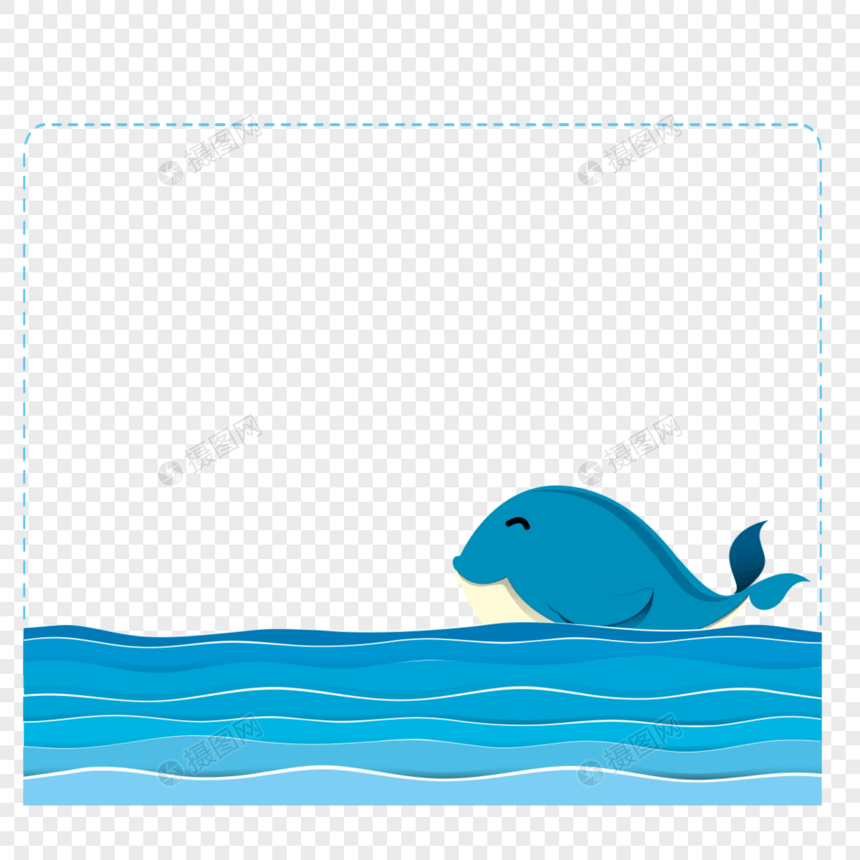 风景海豚图标免抠矢量插画素材图片