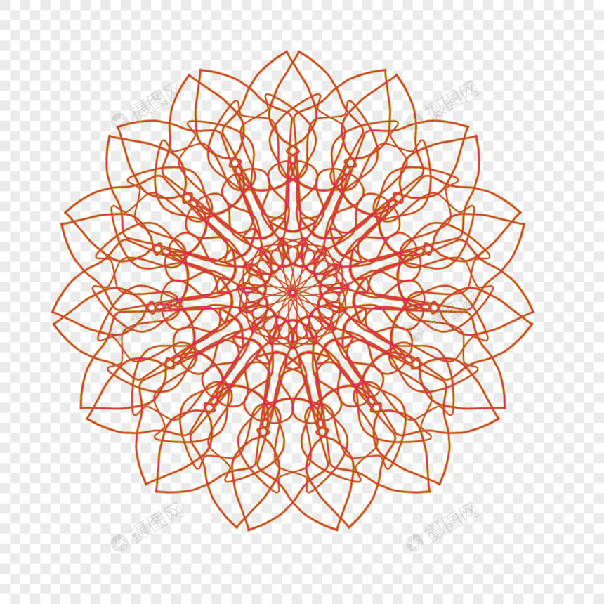 中国风金红色圆形花式底纹图片