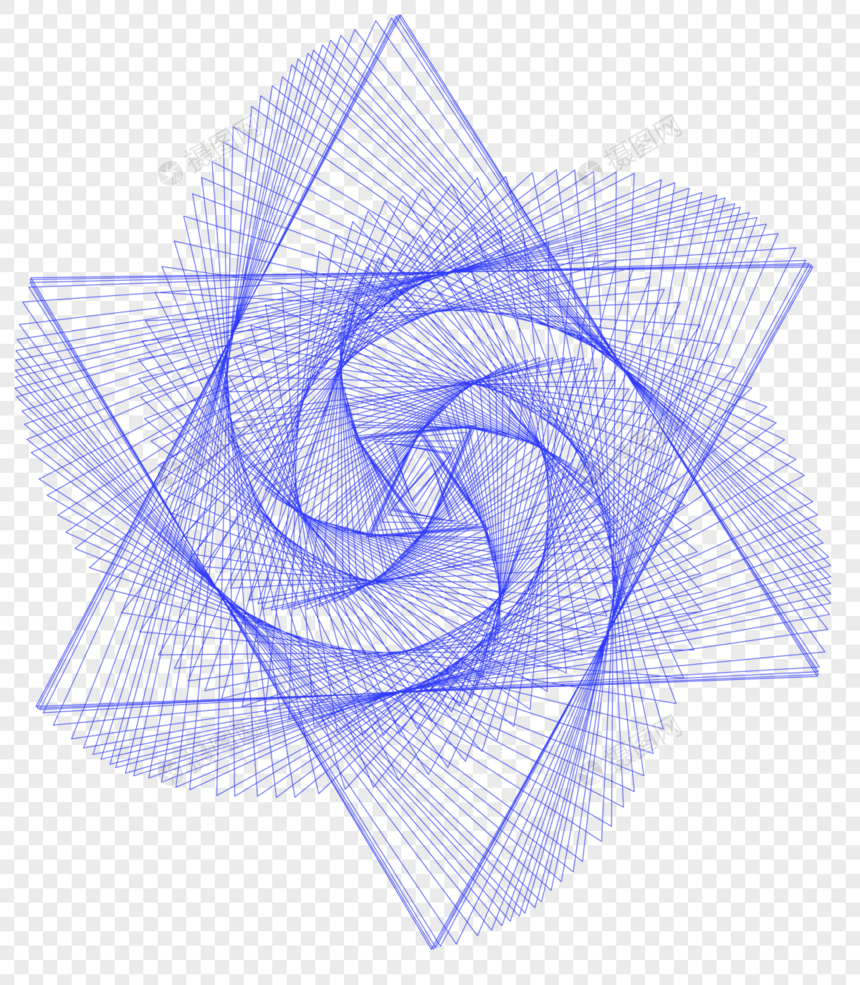 五角星线形元素图片
