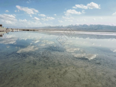 盐湖倒影青海茶卡盐湖景区GIF高清图片