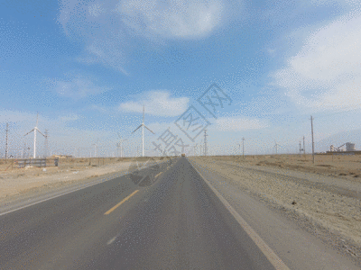 公路交通路拍风电厂电力设施GIF图片