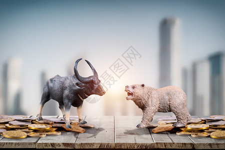 两只熊股市设计图片