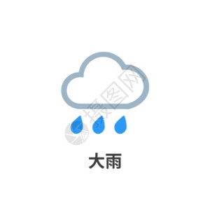 快乐LOGO天气图标大雨icon图标GIF高清图片