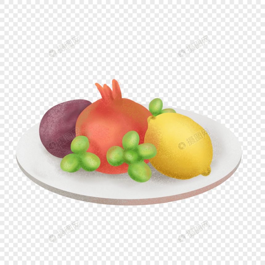 新鲜营养餐后水果石榴柠檬李子葡萄图片