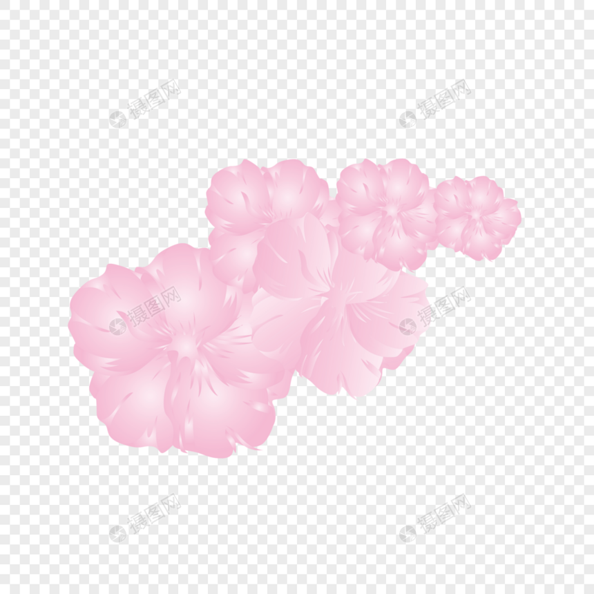AI矢量图立体卡通粉色花蕊植物类元素图片