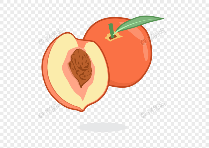 卡通简约夏季水果桃子元素图片