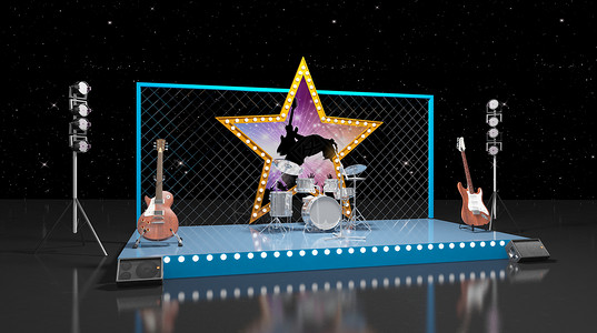 吉他舞台音乐舞台空间场景设计图片