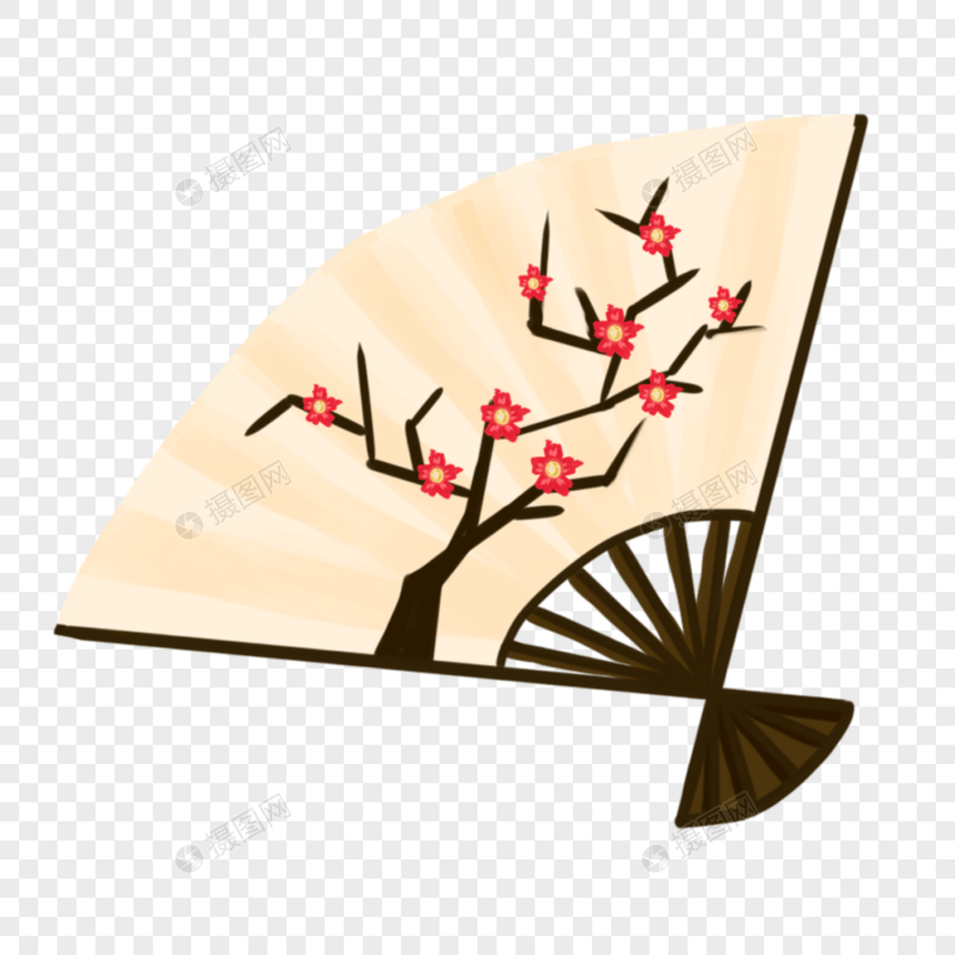 梅花折扇图片