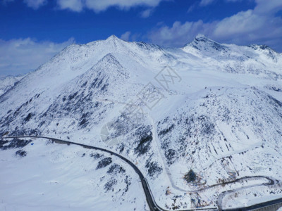 冰雪路航拍雪山GIF高清图片