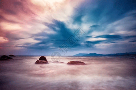 天空沙滩海南三亚海景gif动图高清图片