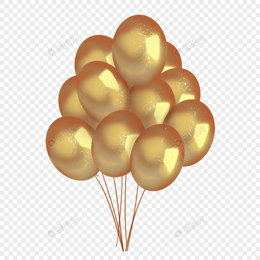 金色气球图片