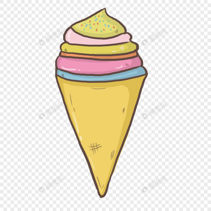夏天彩色冰淇淋甜筒图片