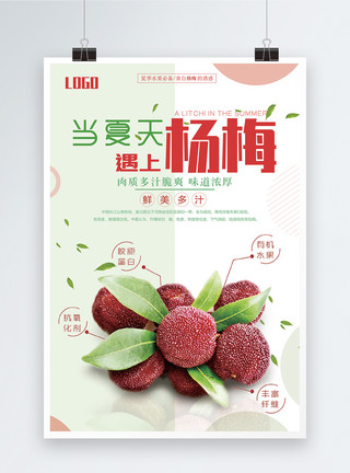 水果多汁杨梅水果海报模板