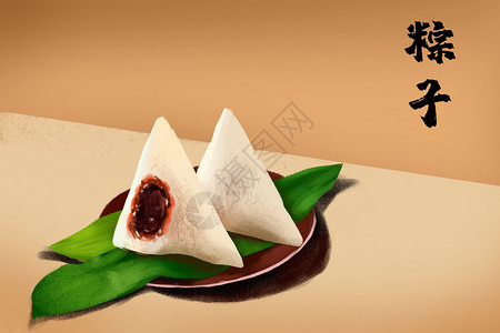 端午节粽子插画背景图片