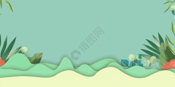 海洋渐变素材剪纸风春天背景GIF高清图片