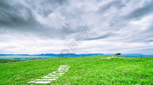 道路环境新疆喀拉峻大草原gif动图高清图片