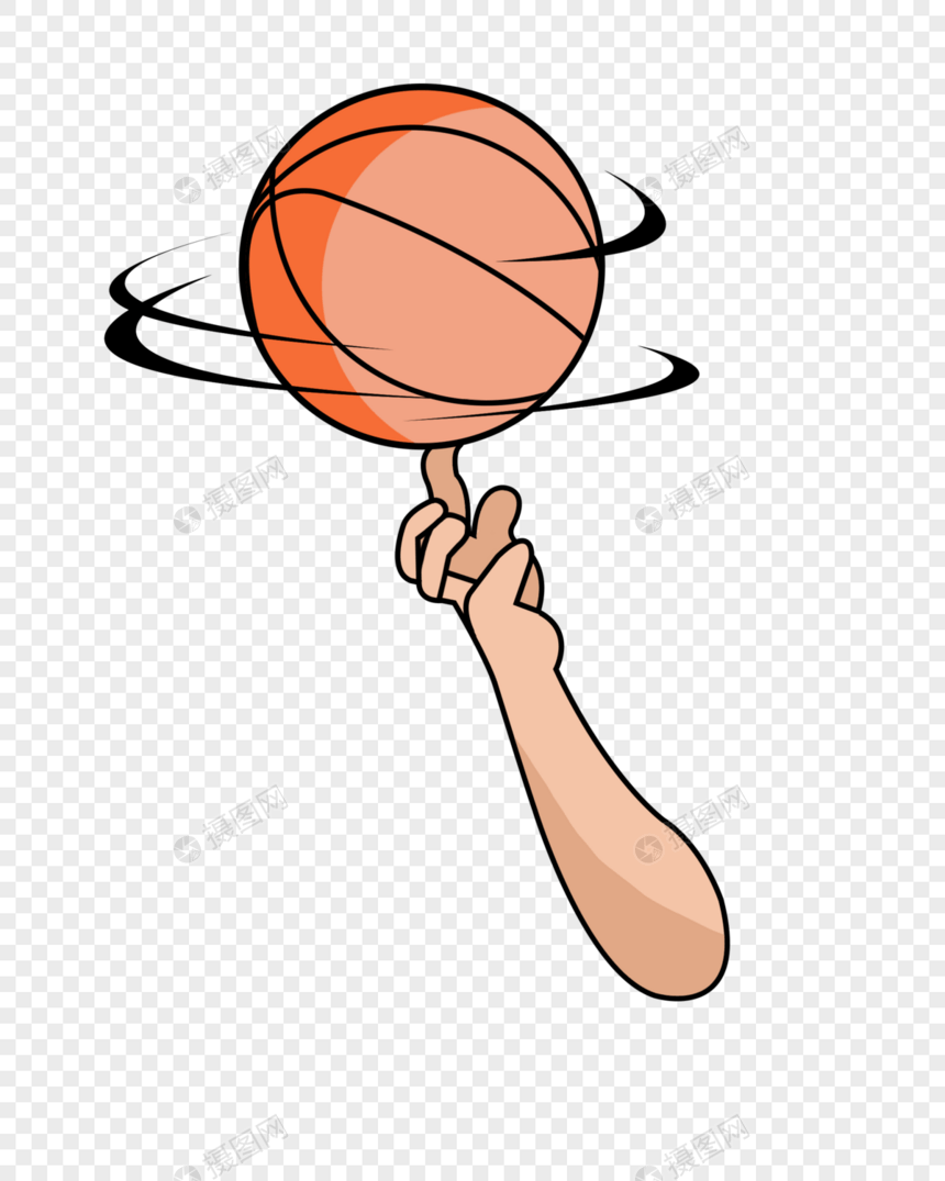 大拇指旋转篮球图片