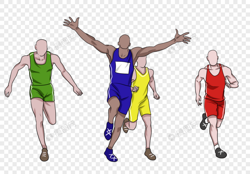 奥运会男子马拉松长跑接近胜利迎接红丝带一幕图片