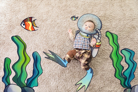 石头剪刀布游戏宝宝的海底世界  GIF高清图片