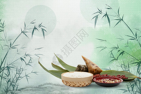 端午节包粽子端午节背景设计图片