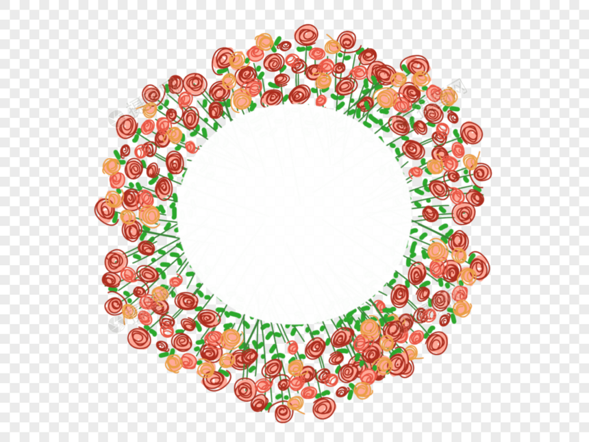 玫瑰花环边框素材图片