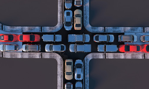道路停车创意堵车场景设计图片