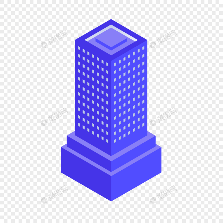 2.5D矢量紫色大楼建筑图片