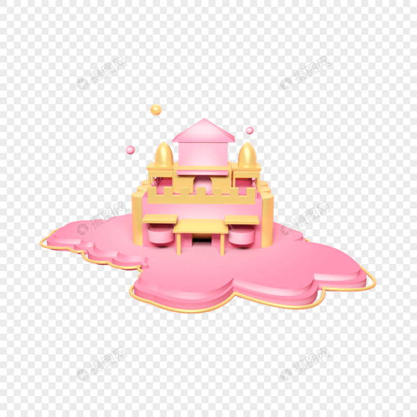 金粉色创意宫殿舞台图片