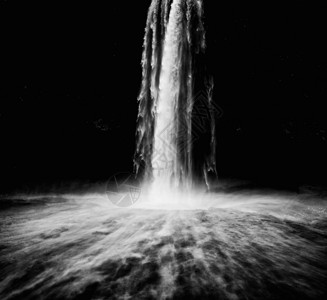 平石头黑白的大瀑布gif高清图片