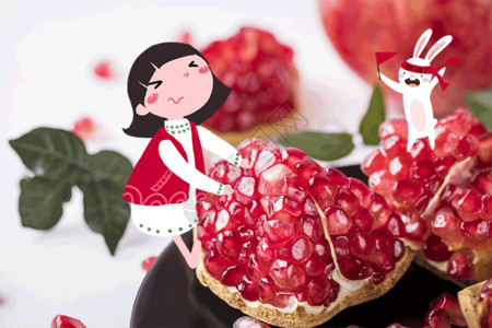 新鲜大草莓新鲜石榴gif高清图片