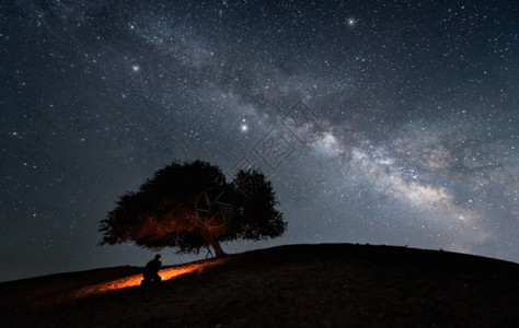 闪烁的星星星空银河夜景gif高清图片