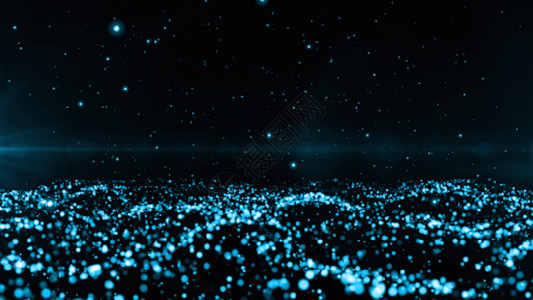 海滩夜景粒子海浪动画元素gif高清图片