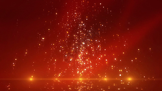 黄粉光点大气粒子上升舞台颁奖颁奖GIF高清图片