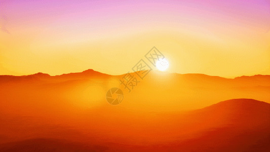 太阳落山日落山脉剪影背景gif高清图片