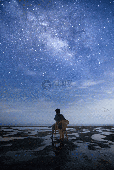 北海涠洲岛银河星空gif图片