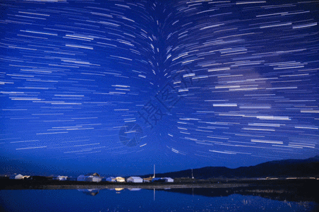青海湖星轨gif图片