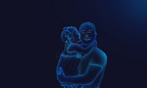 怀抱小宝宝的父亲背景图片