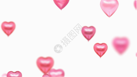 粉色透明飘带爱心气球上升gif高清图片