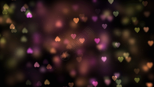 紫色心形彩带粒子心形元素gif高清图片