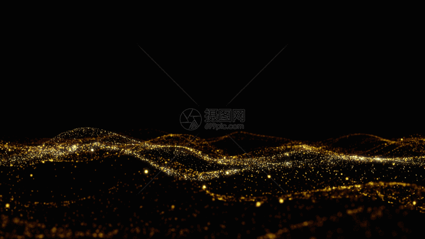 金色粒子波浪gif图片