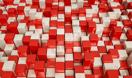 红白相间抽象三维色块背景设计图片